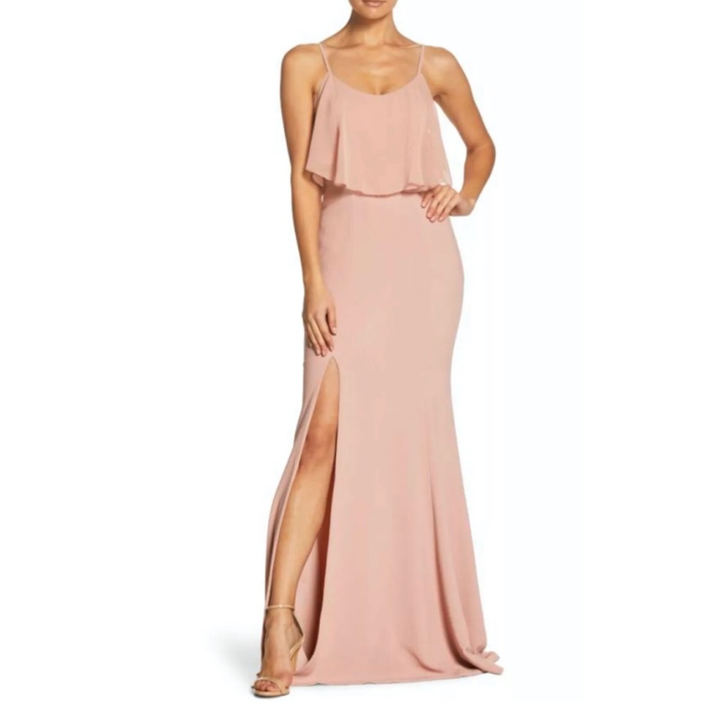 NEW Dress The Population Diana Cold Shoulder Side Slit Gown XS